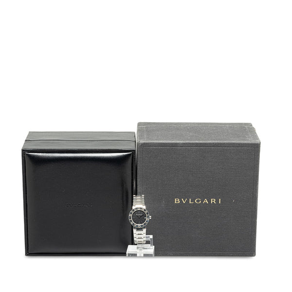 ブルガリ ブルガリブルガリ 腕時計 BB23SS クオーツ ブラック文字盤 ステンレススチール レディース BVLGARI 【中古】