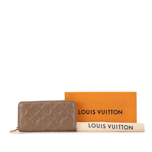 ルイ ヴィトン モノグラム エンボス ジッピー ウォレット 長財布 M81511 トープ ベージュ ラムスキン レディース LOUIS VUITTON 【中古】