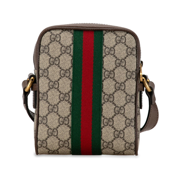 グッチ GGスプリーム オフィディア シェリーライン ショルダーバッグ 598127 ベージュ ブラウン PVC レザー レディース GUCCI 【中古】