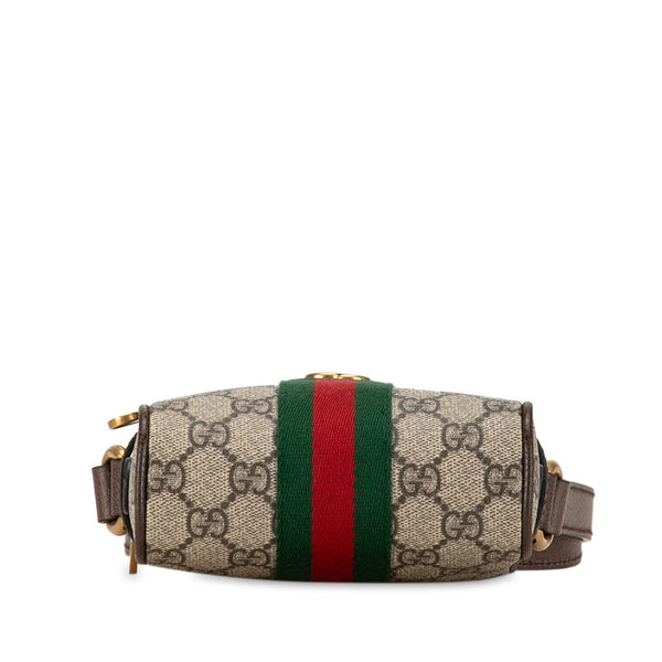 グッチ GGスプリーム オフィディア シェリーライン ショルダーバッグ 598127 ベージュ ブラウン PVC レザー レディース GUCCI 【中古】