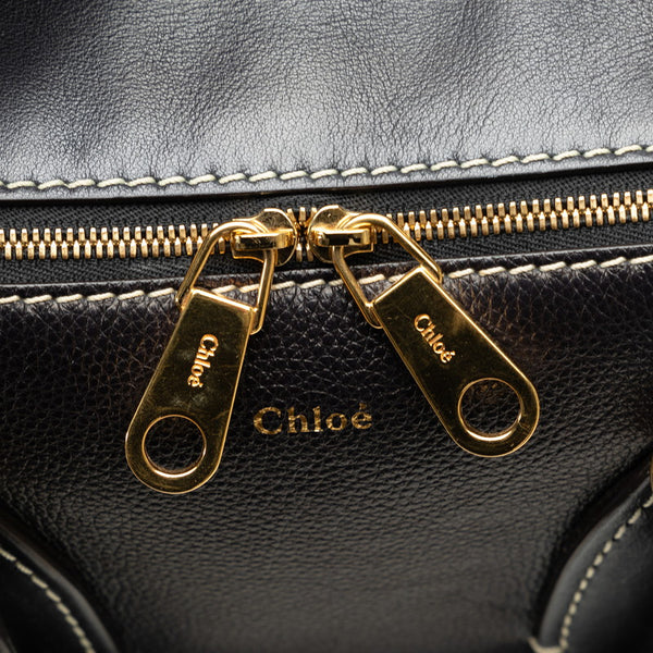 クロエ ダリア ミディアム ハンドバッグ ショルダーバッグ 2WAY ブラック ゴールド レザー レディース Chloe 【中古】