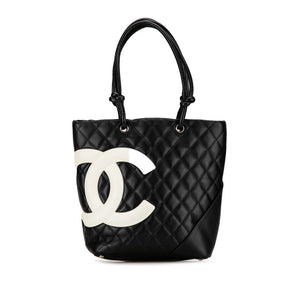 シャネル マトラッセ デカココマーク カンボンライン ハンドバッグ トートバッグ ブラック ラムスキン レディース CHANEL 【中古】