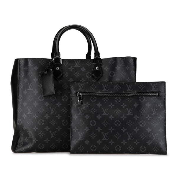 ルイ ヴィトン モノグラム エクリプス グラン サック  トートバッグ M44733 グレー ブラック PVC レザー レディース LOUIS VUITTON 【中古】