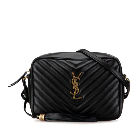 サンローラン YSLロゴ キルティング ショルダーバッグ 612544 ブラック レザー レディース SAINT LAURENT 【中古】