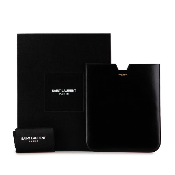 サンローラン iPadケース ブラック レザー レディース SAINT LAURENT 【中古】