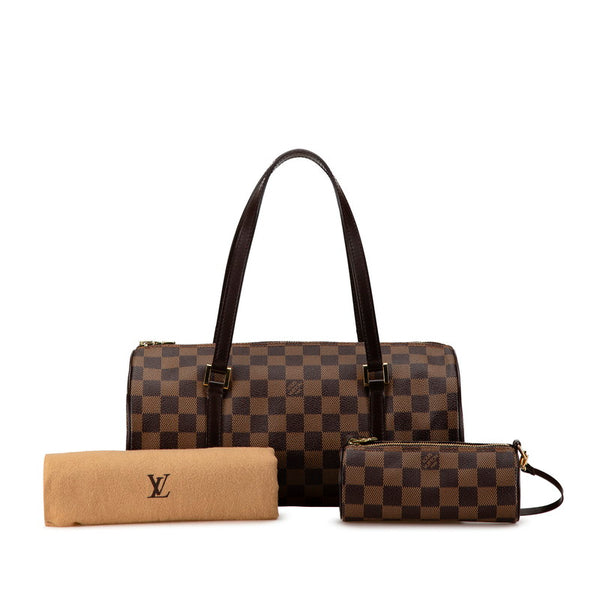 ルイ ヴィトン ダミエ パピヨン30 ハンドバッグ N41210 ブラウン PVC レザー レディース LOUIS VUITTON 【中古】