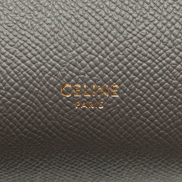 セリーヌ ナノ ベルトバッグ ハンドバッグ ショルダーバッグ 2WAY S-AI-1282 グレー レザー レディース CELINE 【中古】