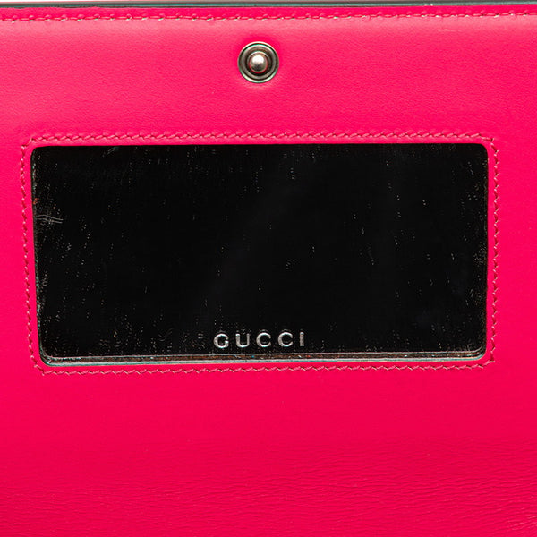 グッチ GUCCY セガロゴ チェーン ウォレット ショルダーバッグ 524967 0416 ピンク ゴールド レザー レディース GUCCI 【中古】