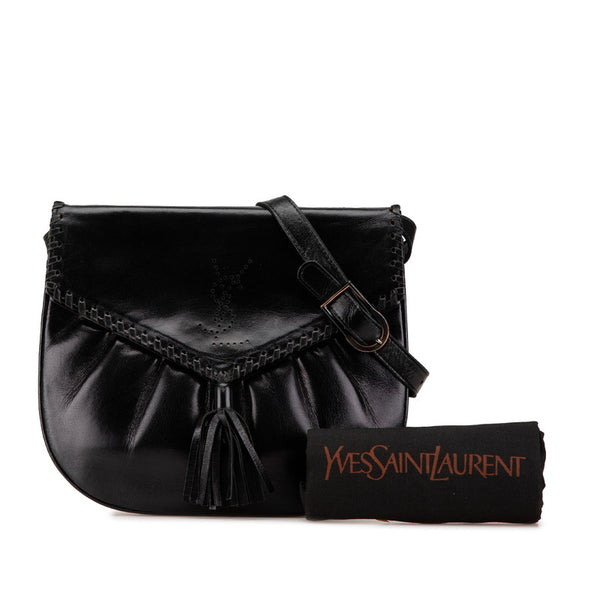 サンローラン ショルダーバッグ ブラック レザー レディース SAINT LAURENT 【中古】