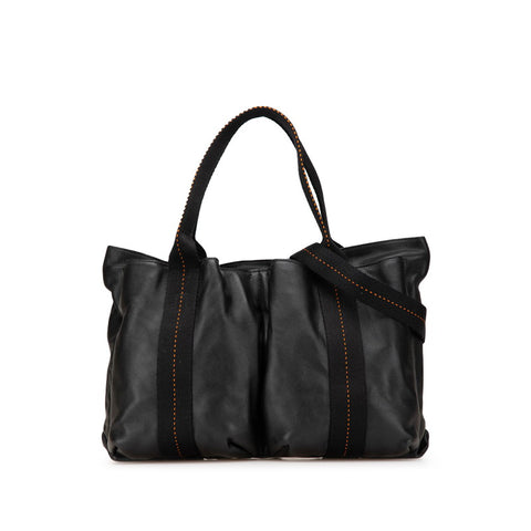 エルメス キャラバンホリゾンタルMM ハンドバッグ ショルダーバッグ 2WAY ブラック スイフト キャンバス レディース HERMES 【中古】