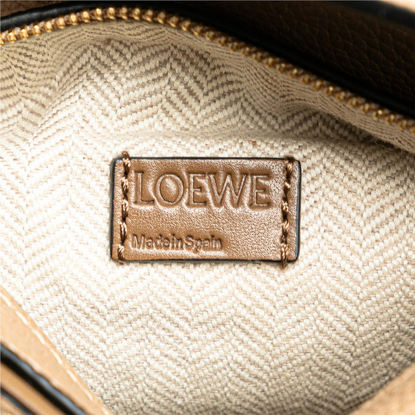 ロエベ アナグラム ハンドバッグ ショルダーバッグ 2WAY 062006 グレージュ レザー レディース LOEWE 【中古】