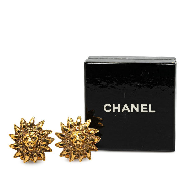 シャネル ライオン サン 太陽 チェーン モチーフ カフス ゴールド メッキ レディース CHANEL 【中古】