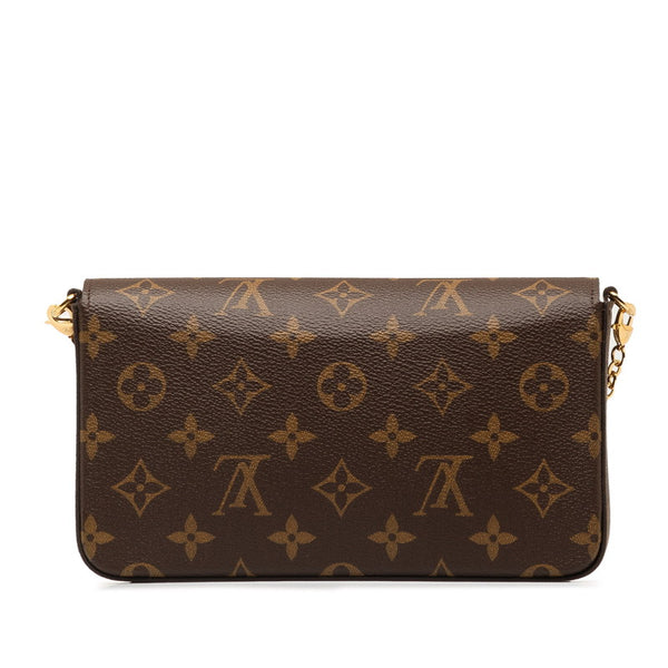 ルイ ヴィトン モノグラム ポシェットフェリシー チェーン ショルダーバッグ M81896 ブラウン PVC レザー レディース LOUIS VUITTON 【中古】