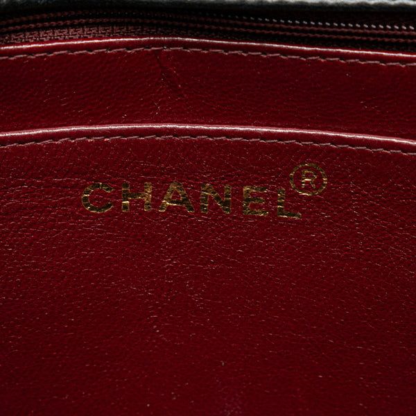 シャネル デカマトラッセ34 ココマーク チェーン ショルダーバッグ ブラック ラムスキン レディース CHANEL 【中古】