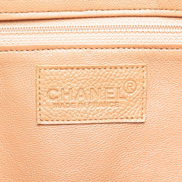 シャネル マトラッセ ハンドバッグ ボストンバッグ ピンクベージュ ブラック キャビアスキン エナメル レディース CHANEL 【中古】