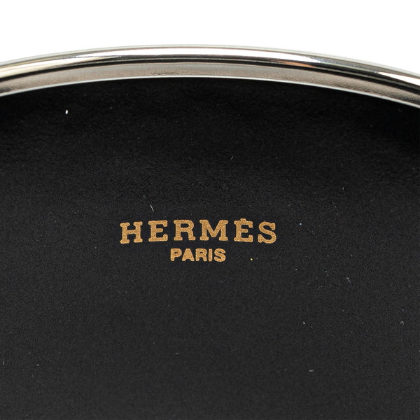 エルメス エマイユバングルTGM 馬車 七焼き  バングル シルバー ブラック メタル レディース HERMES 【中古】