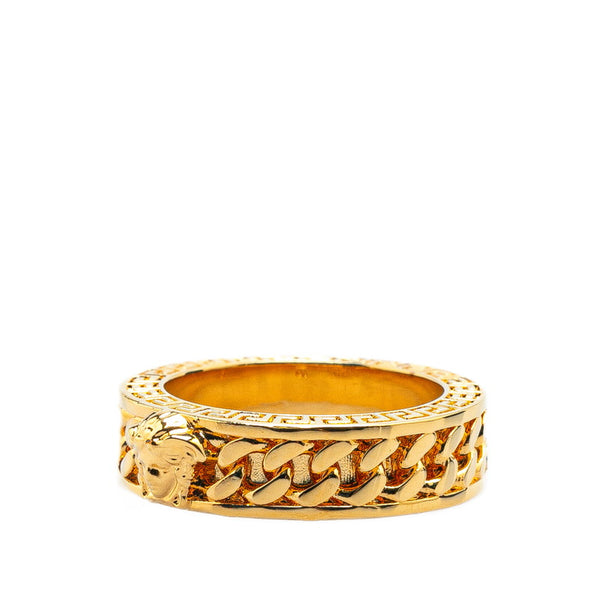 ヴェルサーチェ メデューサ チェーン リング 指輪 #15 ゴールド メタル レディース VERSACE 【中古】