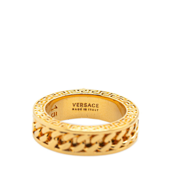 ヴェルサーチェ メデューサ チェーン リング 指輪 #15 ゴールド メタル レディース VERSACE 【中古】