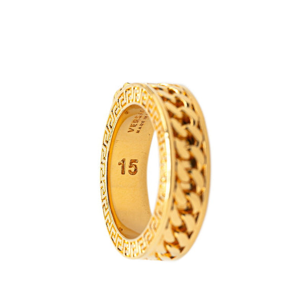 ヴェルサーチェ メデューサ チェーン リング 指輪 #15 ゴールド メタル レディース VERSACE 【中古】