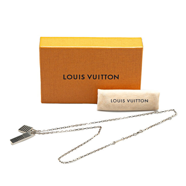 ルイ ヴィトン ダミエ コリエ ダミエカラーズ ネックレス M62490 シルバー ブラック メタル レディース LOUIS VUITTON 【中古】