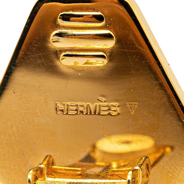 エルメス エマイユ 七宝焼き イヤリング ゴールド レッド マルチカラー メッキ レディース HERMES 【中古】