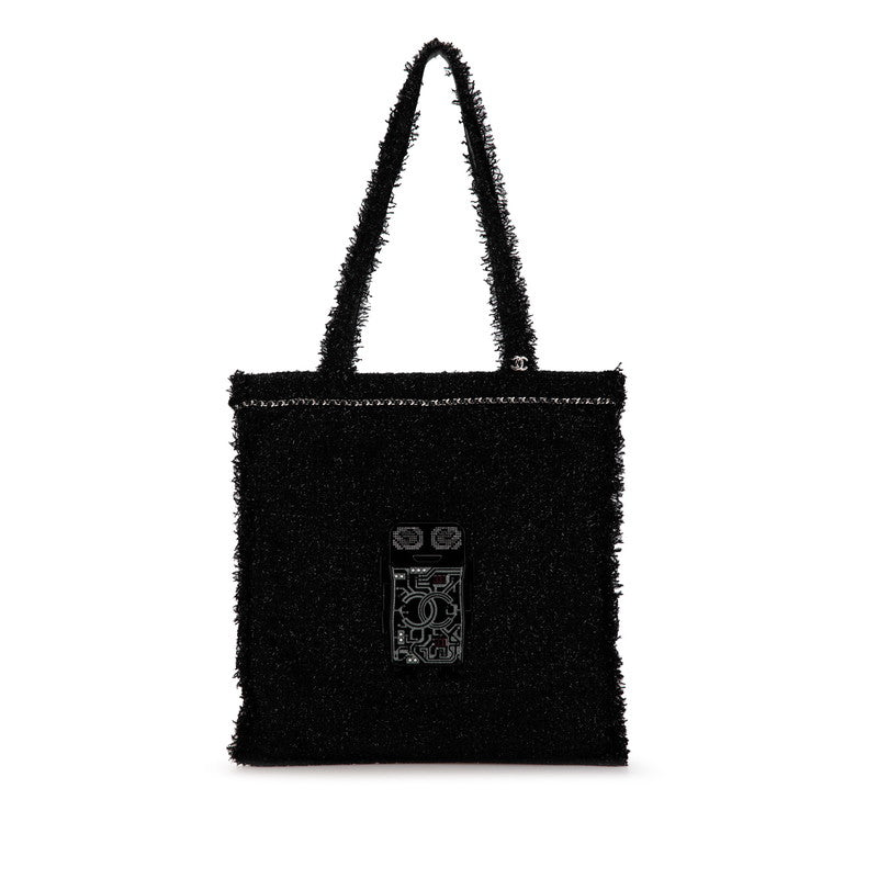 シャネル ロボット ココマーク トートバッグ A94646 ブラック ツイード レディース CHANEL 【中古】