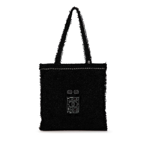 シャネル ロボット ココマーク トートバッグ A94646 ブラック ツイード レディース CHANEL 【中古】