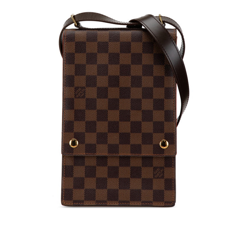 ルイ ヴィトン ダミエ ポートベロー 斜め掛け ショルダーバッグ N45271 ブラウン PVC レザー レディース LOUIS VUITTON 【中古】