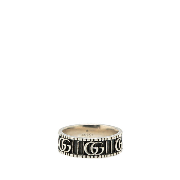 グッチ ダブルG リング 指輪 #23 シルバー SV925 シルバー メンズ GUCCI 【中古】
