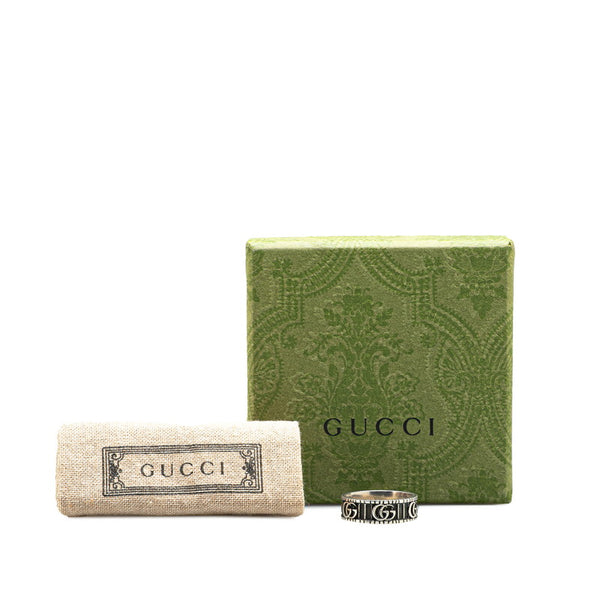 グッチ ダブルG リング 指輪 #23 シルバー SV925 シルバー メンズ GUCCI 【中古】