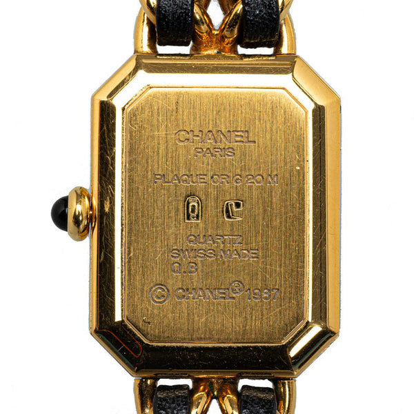 シャネル プルミエール 腕時計 サイズ：L H0001 クオーツ ブラック文字盤 メッキ レディース CHANEL 【中古】
