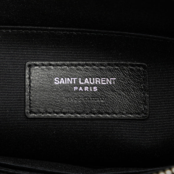 サンローラン クロコ型押し タブレットケース クラッチバッグ 462361 ブラック レザー レディース SAINT LAURENT 【中古】