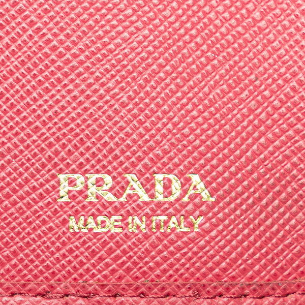 プラダ 6連 キーケース 1PG222 ピンク サフィアーノ レディース PRADA 【中古】