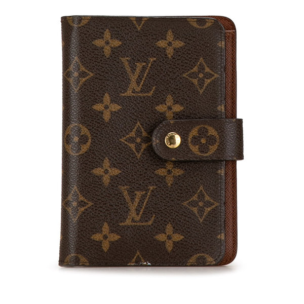 ルイ ヴィトン モノグラム ポルトパピエ 二つ折り財布 M61207 ブラウン PVC レザー メンズ LOUIS VUITTON 【中古】