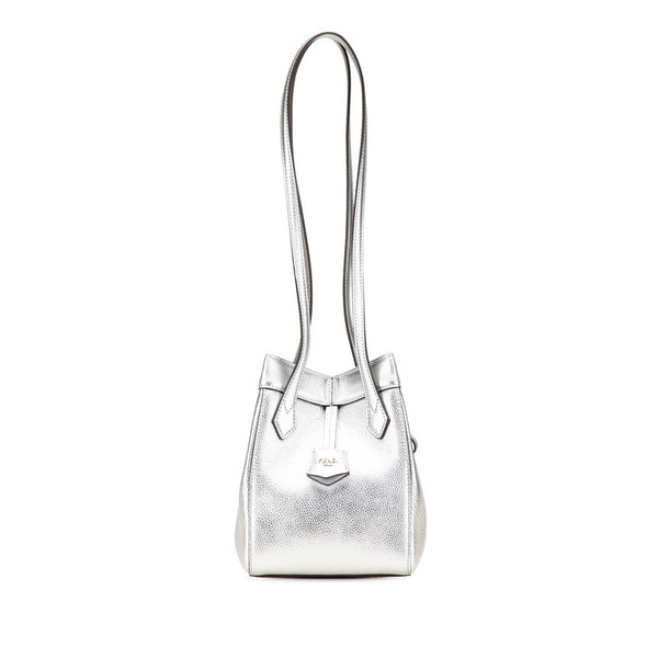 フェンディ オリガミ ミニ ORIGAMI ショルダーバッグ 8BS083 シルバー レザー レディース FENDI 【中古】