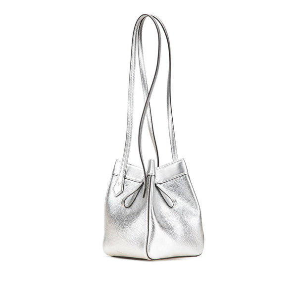 フェンディ オリガミ ミニ ORIGAMI ショルダーバッグ 8BS083 シルバー レザー レディース FENDI 【中古】