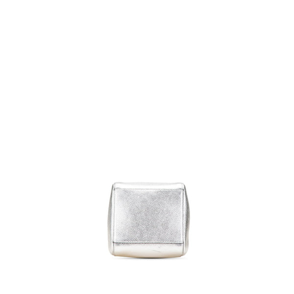 フェンディ オリガミ ミニ ORIGAMI ショルダーバッグ 8BS083 シルバー レザー レディース FENDI 【中古】