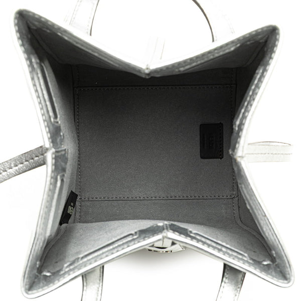 フェンディ オリガミ ミニ ORIGAMI ショルダーバッグ 8BS083 シルバー レザー レディース FENDI 【中古】