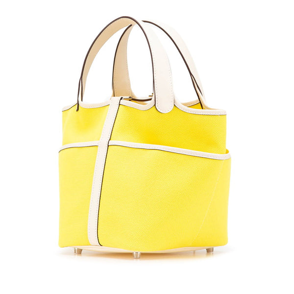 エルメス ピコタンロック カーゴ PM ハンドバッグ ジョーヌシトロン ナタ スイフト トワルゴエラン レディース HERMES 【中古】