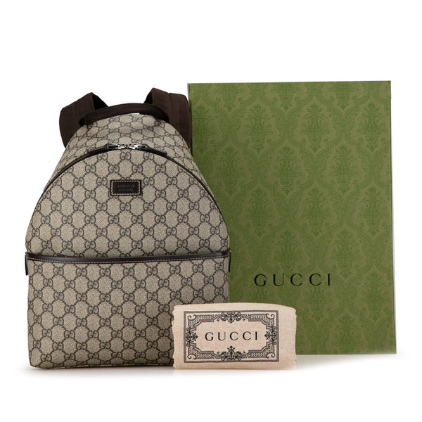 グッチ GGスプリーム チルドレンズ キッズライン リュック バックパック 271327 ベージュ ブラウン PVC レディース GUCCI 【中古】