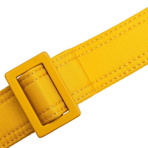 フェンディ バゲット 斜め掛け メッセンジャーバッグ ショルダーバッグ 7VA536 イエロー ナイロン レザー レディース FENDI 【中古】