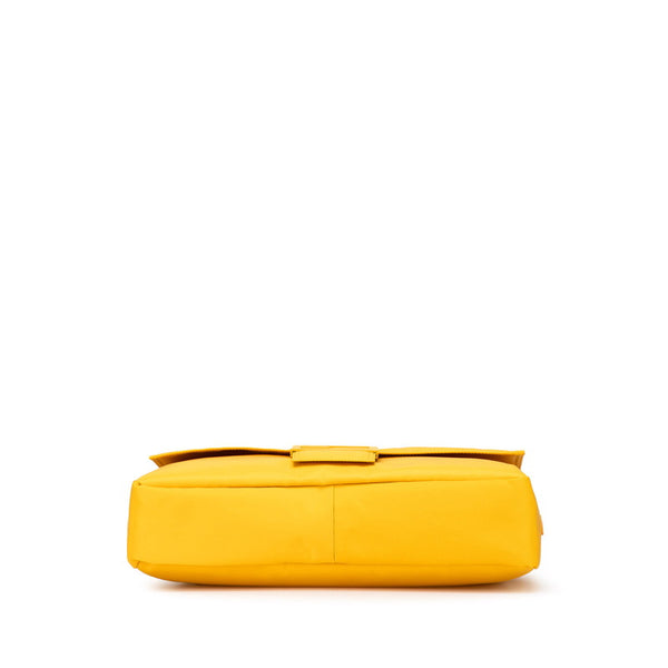 フェンディ バゲット 斜め掛け メッセンジャーバッグ ショルダーバッグ 7VA536 イエロー ナイロン レザー レディース FENDI 【中古】