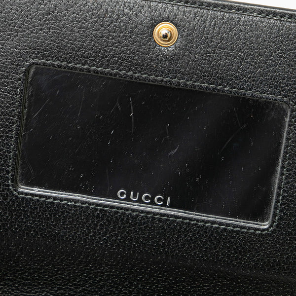 グッチ GGマーモント ビジュー ミラー チェーンウォレット ショルダーバッグ 499782 ブラック レザー レディース GUCCI 【中古】