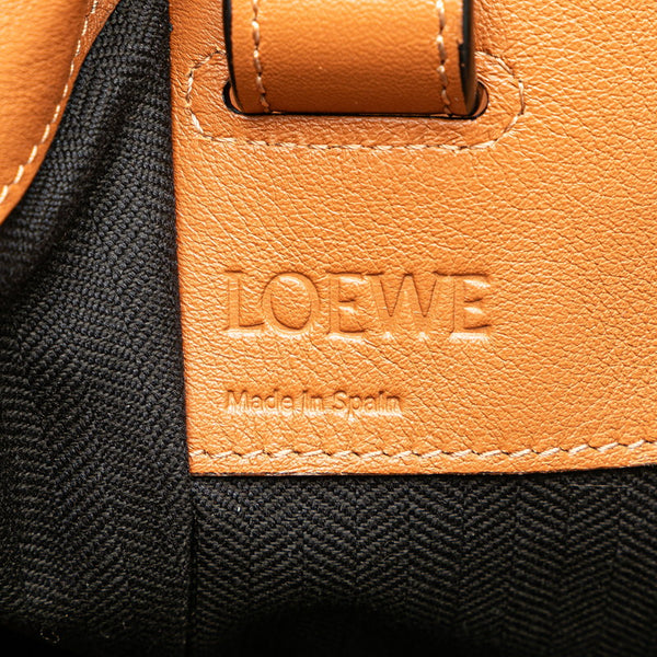 ロエベ アナグラムロゴ ハンモック ミディアム ハンドバッグ ショルダーバッグ 2WAY ブラウン レザー レディース LOEWE 【中古】