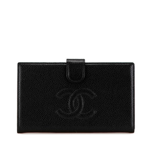 シャネル ココマーク 長財布 A13498 ブラック キャビアスキン レディース CHANEL 【中古】