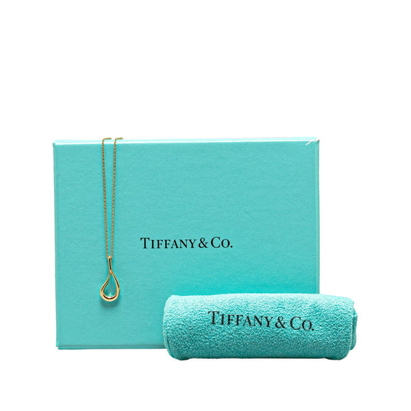 ティファニー オープン ティア ドロップ ネックレス ゴールド K18YG イエローゴールド レディース TIFFANY&Co. 【中古】