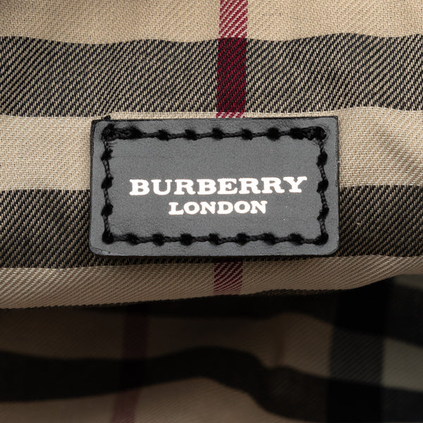 バーバリー ノバチェック コスメポーチ 小物入れ ブラック レザー レディース BURBERRY 【中古】