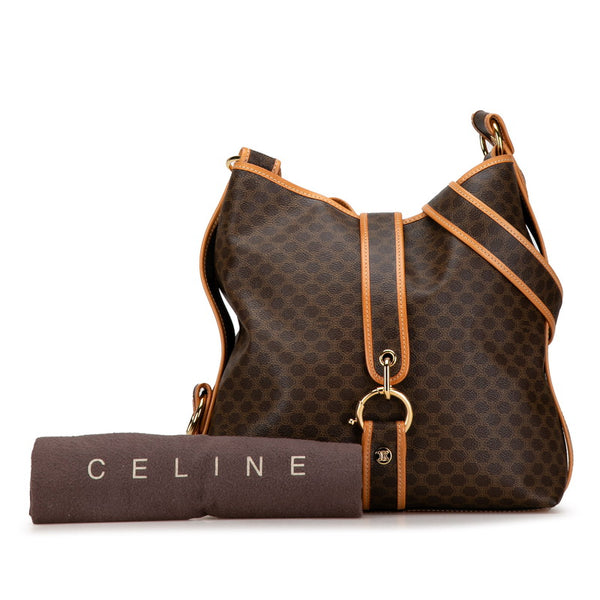 セリーヌ マカダム ワンショルダーバッグ ブラウン PVC レザー レディース CELINE 【中古】