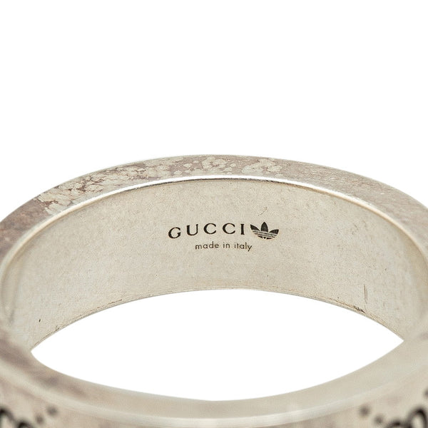 グッチ ×アディダス エングレービング #18 リング 指輪 SV925 シルバー レディース GUCCI 【中古】