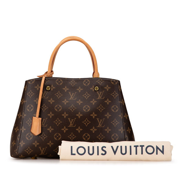 ルイ ヴィトン モノグラム モンテーニュMM ハンドバッグ M41056 ブラウン PVC レザー レディース LOUIS VUITTON 【中古】